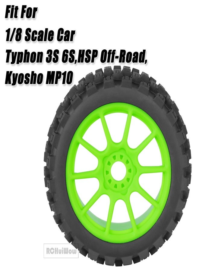 إطارات سيارات التحكم عن بعد RCHuiWow، عجلات وإطارات سداسية 17 مم لسيارات بمقياس 1/8 من طراز Typhon 3S 6S، وHSP Off-Road، وKyosho MP10، عجلات وإطارات مطاطية لسيارات التحكم عن بعد بمقياس 1/8، لون أخضر - Image 2